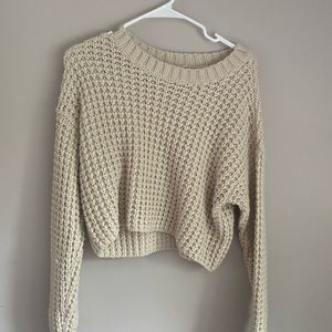 Cream Cropped pacsun sweater